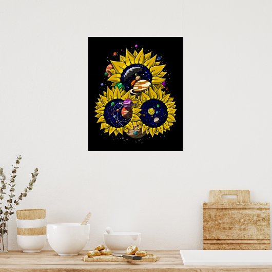 Poster Système solaire de tournesols (Cuisine)