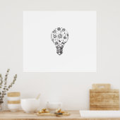 Poster Système solaire Doodle en bulbe (Cuisine)