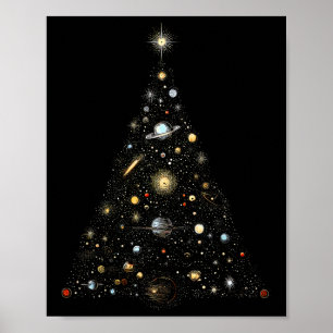 Poster Système Solaire Espace Planètes Lumières de Sapin