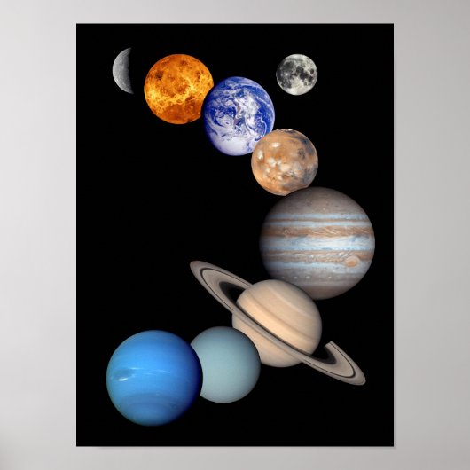 Poster Système solaire Montage JPL Planet Photos (Devant)