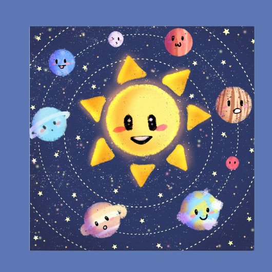 Poster Système solaire Planètes Galaxie