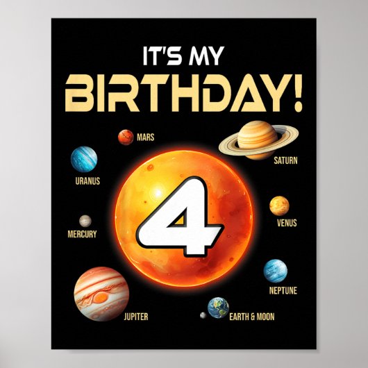 Poster Système solaire pour enfants 4 ans 4 ans (Devant)