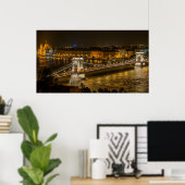 Poster Széchenyi Pont Chaîne à Budapest, Hongrie (Bureau à domicile)