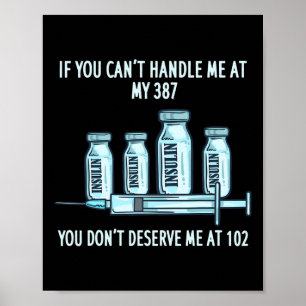 Poster T1d diabète de type 1 Cadeau d'insuline Sensibilis
