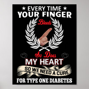 Poster T1D Diabète Type 1 Sensibilisation au diabète Homm