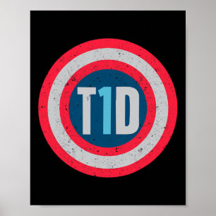 Poster T1d Diabétique Type 1 Sensibilisation au diabète H