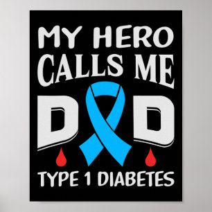 Poster T1d Diabétique Type 1 Sensibilisation au diabète P