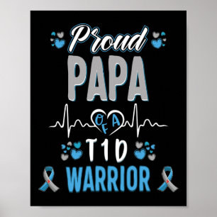 Poster T1D fier Papa Sensibilisation au diabète Type 1 Pa