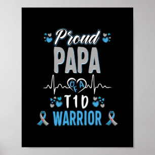 Poster T1d Fiers Papa Sensibilisation au diabète Type 1 P