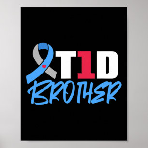 Poster T1D Frère Type 1 Sensibilisation au diabète Frère