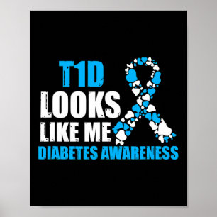 Poster T1d Me Semble Diabetes Sensibilisation Cadeau