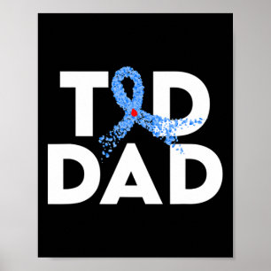 Poster T1d Papa Type 1 Sensibilisation au diabète Insulte