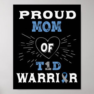 Poster T1D Proud Maman Diabète Aware Type 1 Insuline Pa