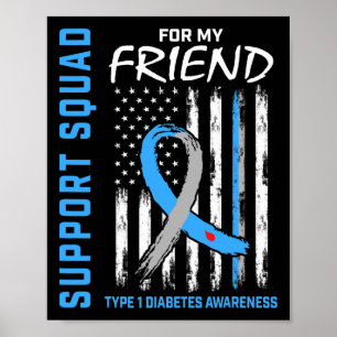 Poster T1d Sensibilisation Us Drapeau Ami Type 1 Diabète 