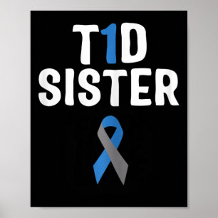 Poster T1D Soeur Diabète Sensibilisation Type 1 Pancre d'