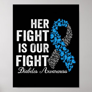 Poster T1d Vêtements Son combat est notre combat Type 1 D