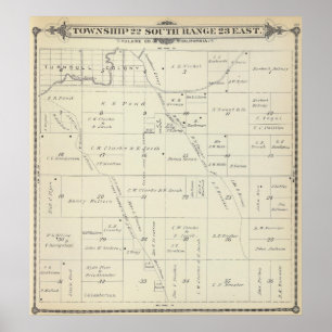Poster T22S R23E Tulare County Section Map