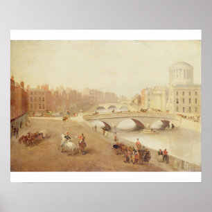 Poster T34018 The River Liffey and the Law Courts, Dublin