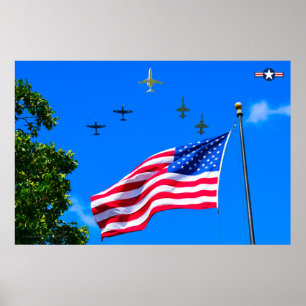 Poster T-1A, T-38C et T-6A FLAG US FLYPAST
