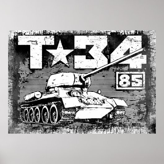 Poster T-34-85 Char moyen soviétique (Devant)