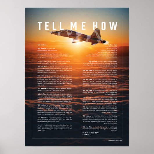 Poster T-38 Talon avec Tell Me Comment ode au vol (Devant)