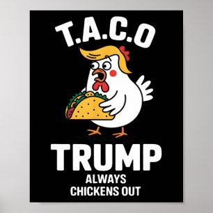 Poster T.a.c.o Trump Toujours Fuyard Drôle Anti Trump