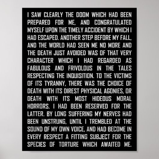 Poster T And The Pendulum Edgar Allan E Etry Excerpt Prem (Devant)