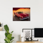 Poster T-Bird rouge vintage (Bureau à domicile)