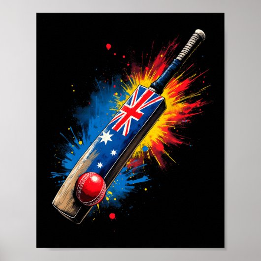 Poster T de cricket australien  (Devant)