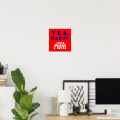 Poster T.E.A., FÊTE, Taxé, Assez, Déjà (Bureau à domicile)