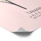 Poster T Lettre Monogramme Blush Floral Decor (Coin)