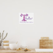 Poster T monogramme art Thalia filles nom signifiant affi (Cuisine)