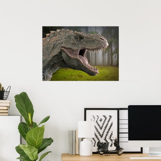 Poster T-rex (Bureau à domicile)