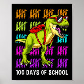 Poster T Rex 100 Jours De Dinosaure Scolaire T Rex Enfant (Devant)