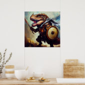 Poster T Rex Barbarian (Cuisine)