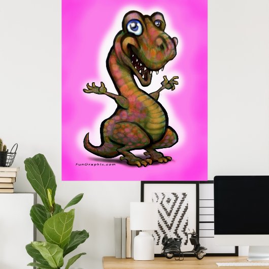 Poster T-Rex bébé (Bureau à domicile)