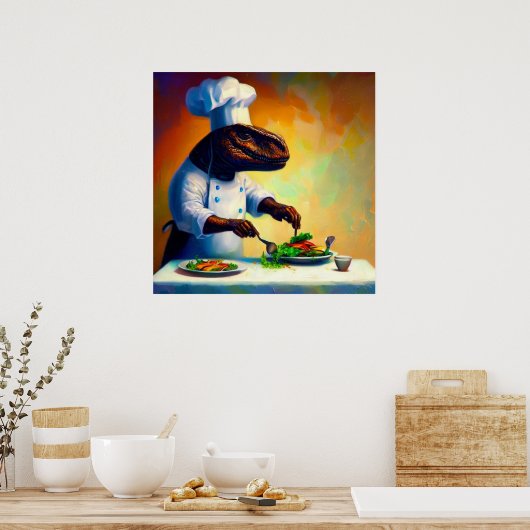Poster T Rex Chef (Cuisine)