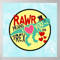 T-Rex dans un Top Hat Rawr signifie que je t'aime