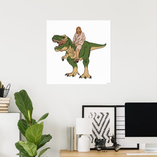 Poster T-Rex de Jésus (Bureau à domicile)