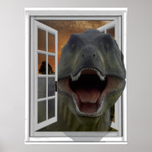 T-Rex Dinosaur 3D Image Effet Faux Fenêtre