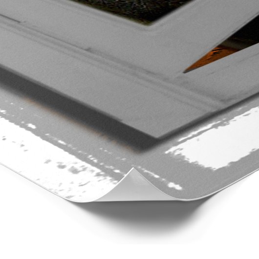 Poster T-Rex Dinosaur Coucher de soleil Vue Faux Fenêtre (Coin)