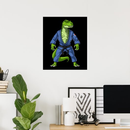 Poster T-Rex Dinosaur Jiu-Jitsu (Bureau à domicile)