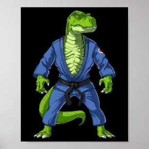 Poster T-rex Dinosaur Jiu-jitsu Judo Ninja Arts martiaux 