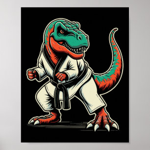 Poster T-rex Dinosaur Karate Taekwondo Martial Arts