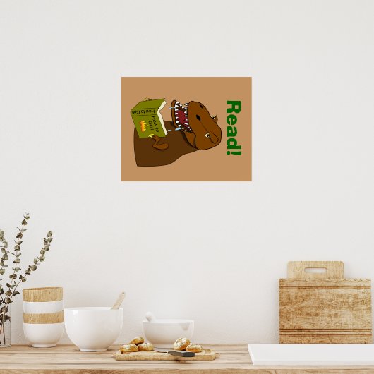 Poster T Rex Dinosaur Lecture Funny School (Cuisine)