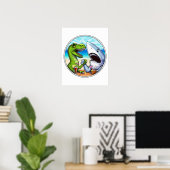 Poster T-Rex Dinosaur Lutte contre les bras de requin (Bureau à domicile)
