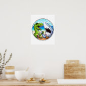 Poster T-Rex Dinosaur Lutte contre les bras de requin (Cuisine)