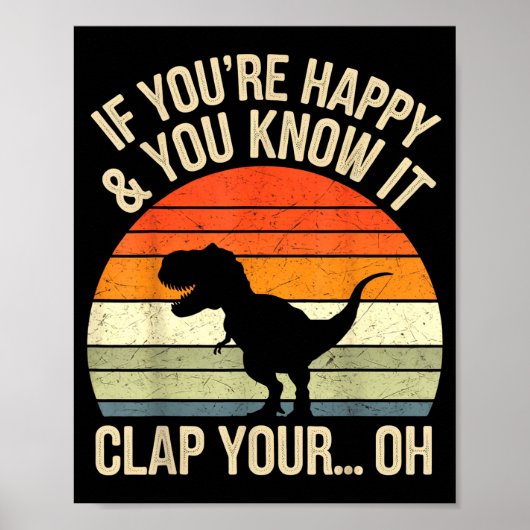 Poster T Rex Dinosaur Meme Funny Dino For Men Women Boy K (Devant)