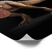 Poster T Rex Dinosaur Playing Sketll Funny Dinosaur Hoops (Coin)