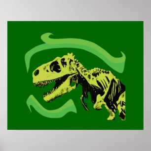 Poster T-Rex Dinosaure Squelette